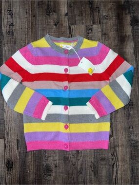 Mini Boden Multicolor Striped Button-Front Sweater